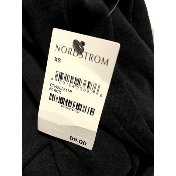 Caslon Womens Black Knit Roll Tab Sleeve Open Front Cardigan Sweater Size XS - Picture 7 of 7